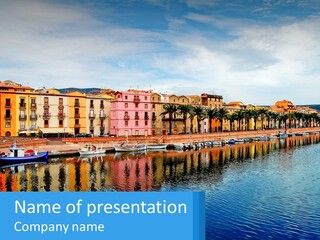 Home Blue Architectural PowerPoint Template