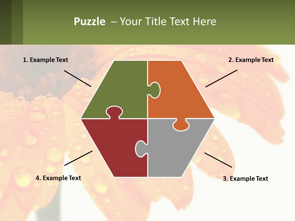 A Yellow Flower With Water Droplets On It PowerPoint Template