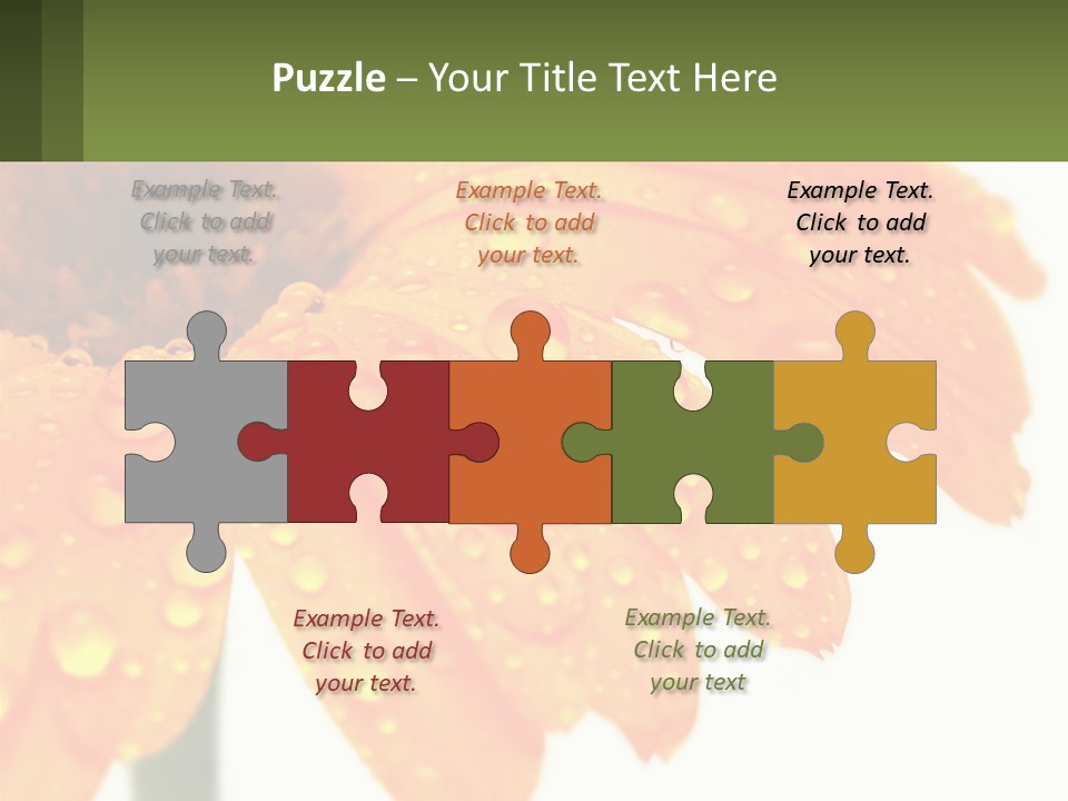 A Yellow Flower With Water Droplets On It PowerPoint Template