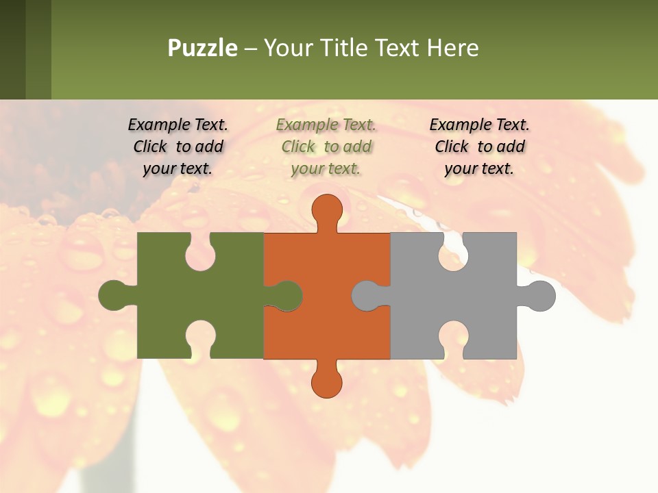 A Yellow Flower With Water Droplets On It PowerPoint Template