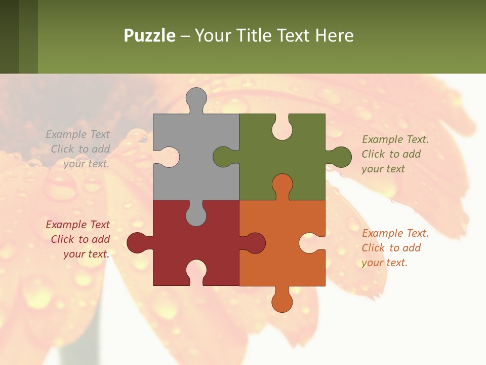 A Yellow Flower With Water Droplets On It PowerPoint Template