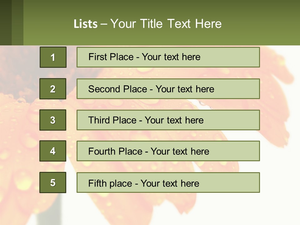 A Yellow Flower With Water Droplets On It PowerPoint Template