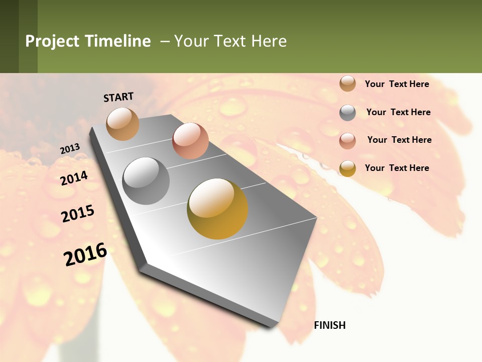 A Yellow Flower With Water Droplets On It PowerPoint Template