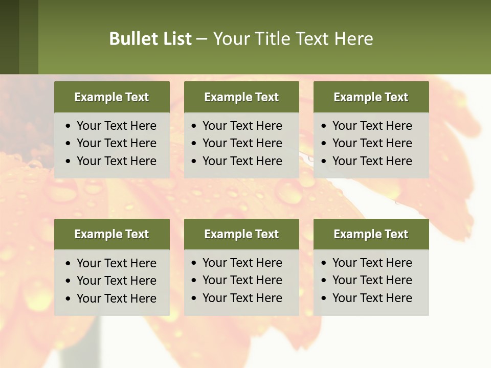 A Yellow Flower With Water Droplets On It PowerPoint Template