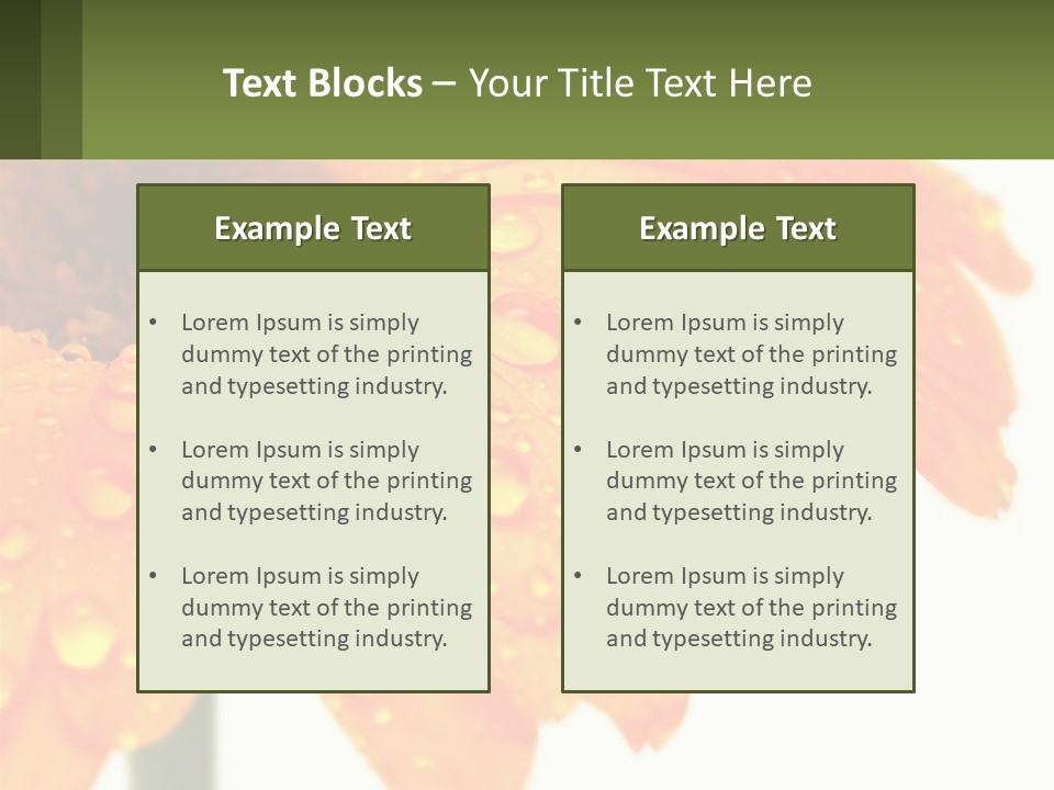 A Yellow Flower With Water Droplets On It PowerPoint Template