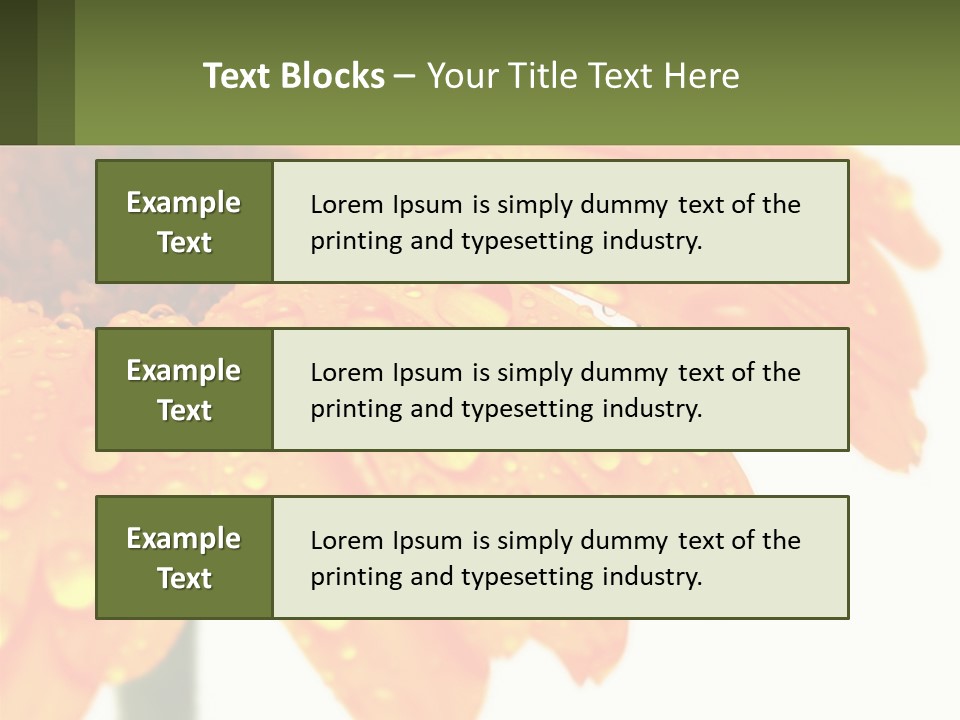 A Yellow Flower With Water Droplets On It PowerPoint Template