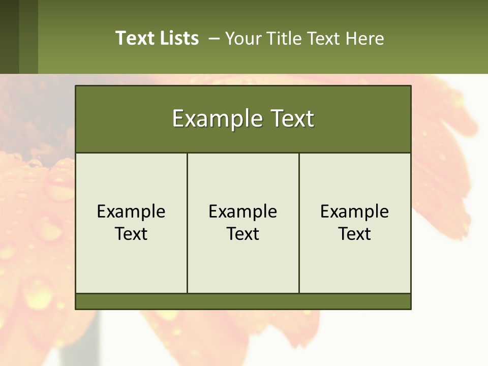 A Yellow Flower With Water Droplets On It PowerPoint Template