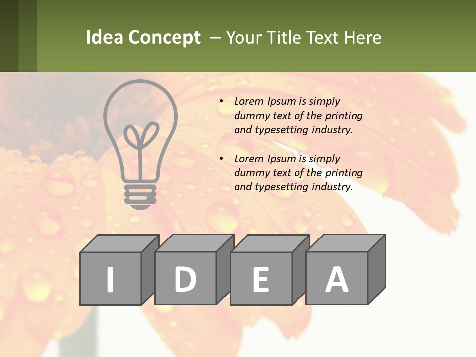 A Yellow Flower With Water Droplets On It PowerPoint Template