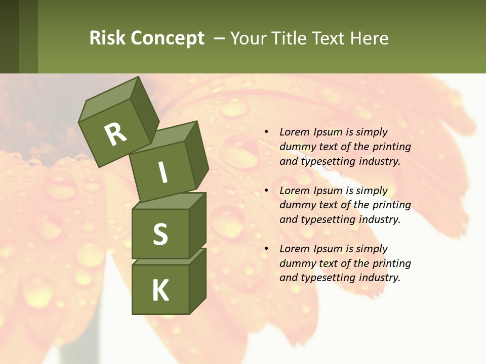 A Yellow Flower With Water Droplets On It PowerPoint Template