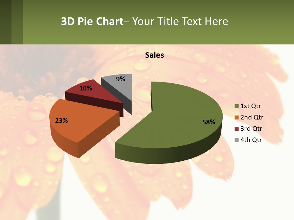 A Yellow Flower With Water Droplets On It PowerPoint Template