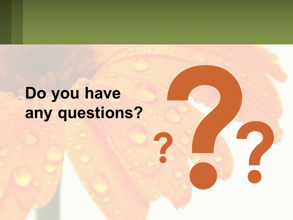 A Yellow Flower With Water Droplets On It PowerPoint Template