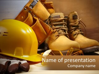 Beige Hardhat Genuine PowerPoint Template