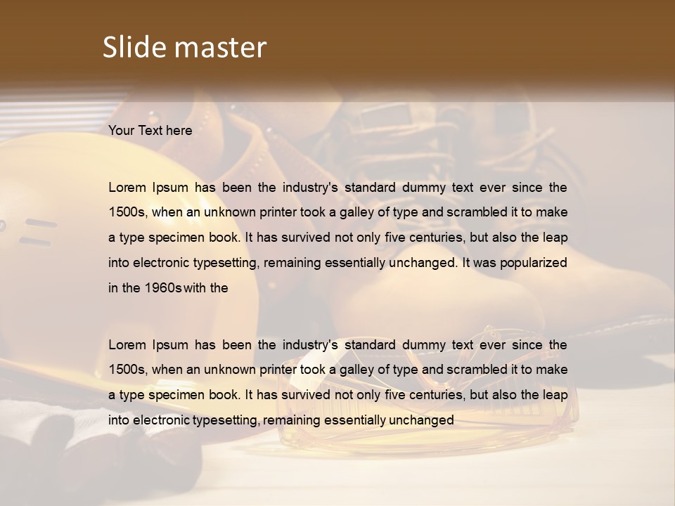 Beige Hardhat Genuine PowerPoint Template