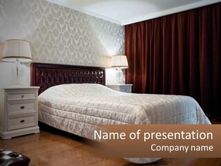 White Curtain Wood PowerPoint Template