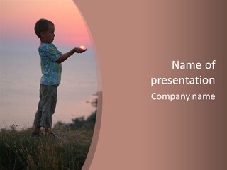 Child Nature Hand PowerPoint Template