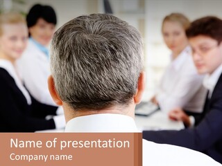 Greyhaired Sharing Speaker PowerPoint Template