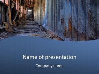 Dangerous Destroyed Roof PowerPoint Template