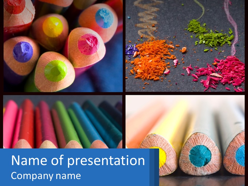 Office Pencil Materials PowerPoint Template