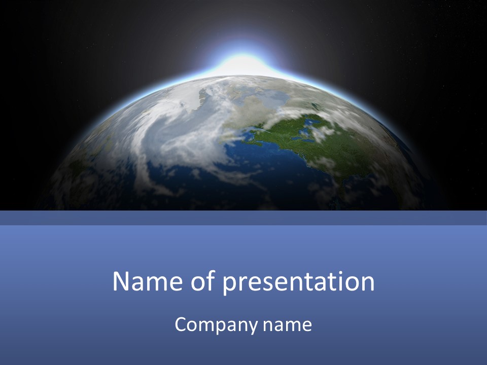 A Picture Of The Earth With The Sun In The Background PowerPoint Template