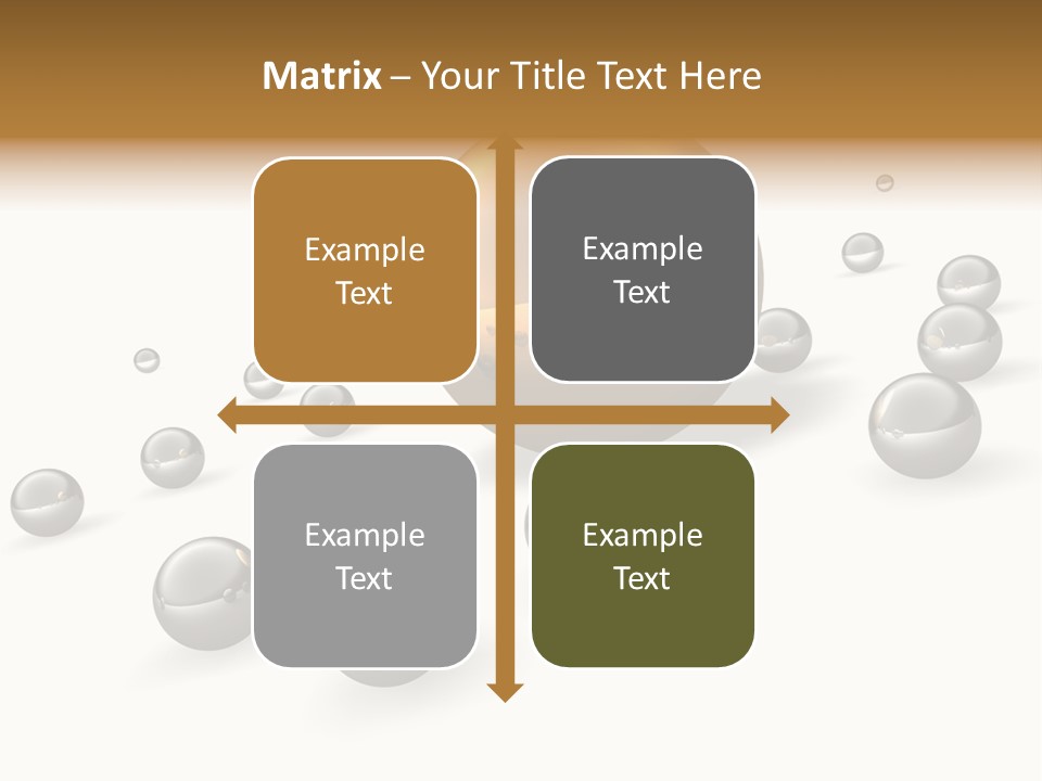 A Golden Sphere Surrounded By Bubbles On A White Background PowerPoint Template