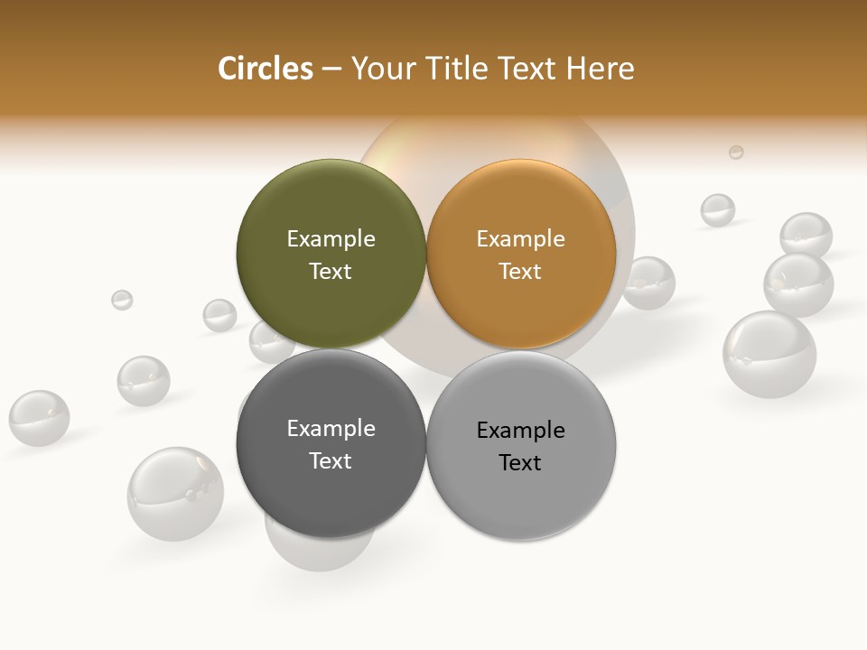 A Golden Sphere Surrounded By Bubbles On A White Background PowerPoint Template