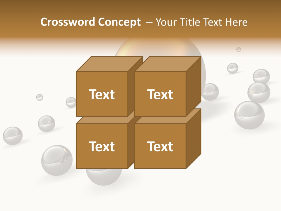 A Golden Sphere Surrounded By Bubbles On A White Background PowerPoint Template