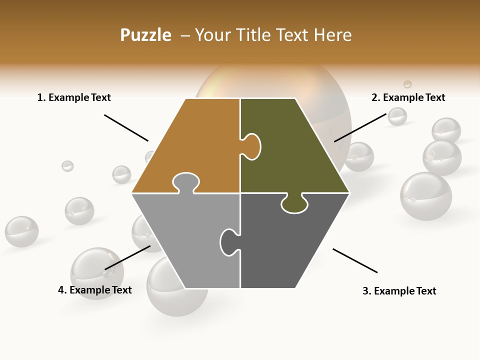 A Golden Sphere Surrounded By Bubbles On A White Background PowerPoint Template