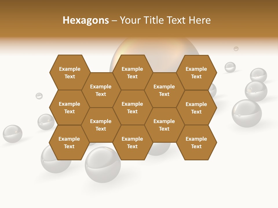 A Golden Sphere Surrounded By Bubbles On A White Background PowerPoint Template