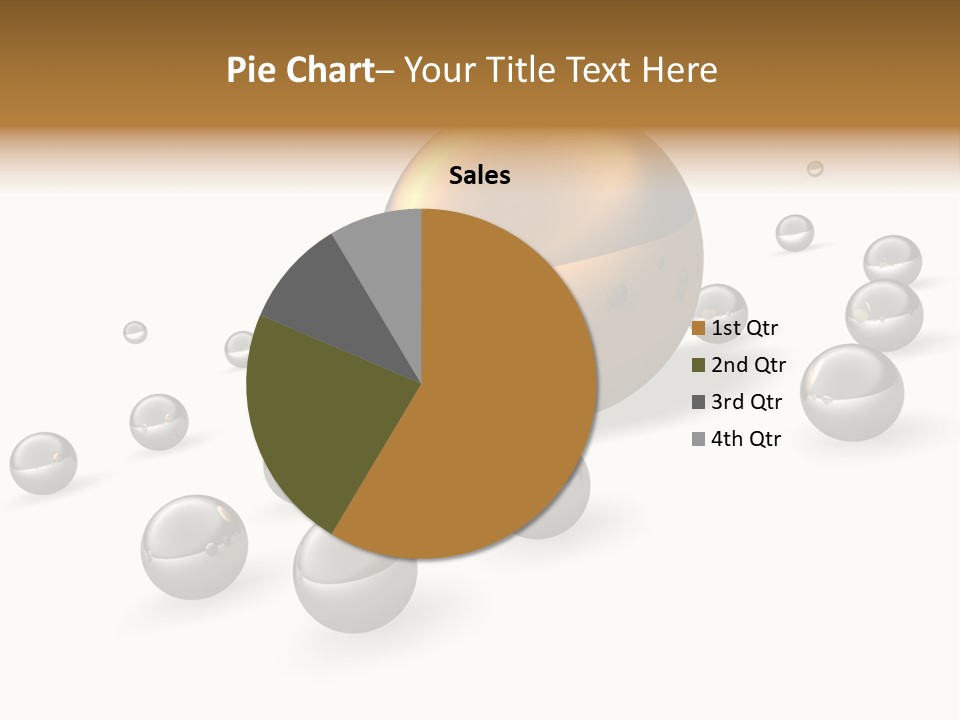 A Golden Sphere Surrounded By Bubbles On A White Background PowerPoint Template