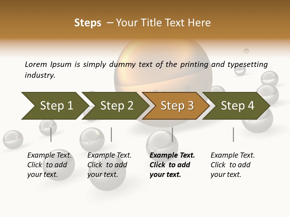 A Golden Sphere Surrounded By Bubbles On A White Background PowerPoint Template