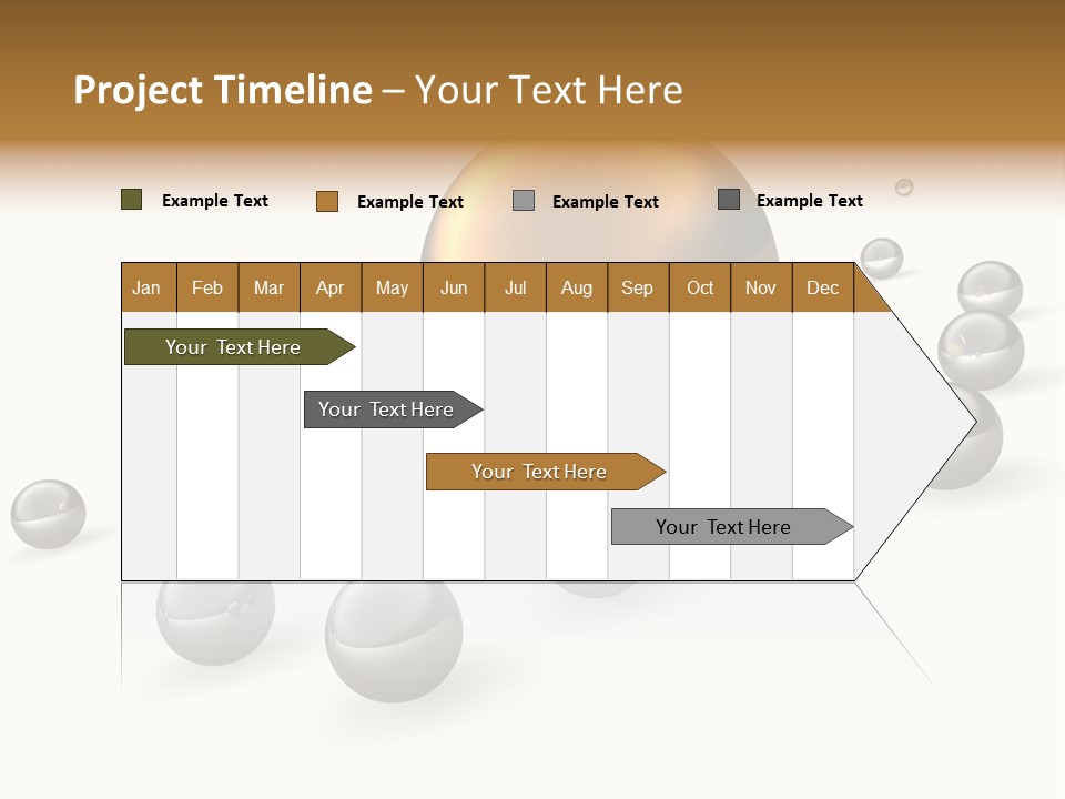 A Golden Sphere Surrounded By Bubbles On A White Background PowerPoint Template