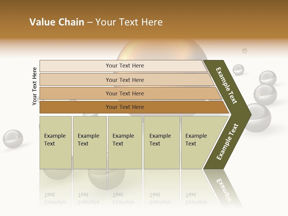 A Golden Sphere Surrounded By Bubbles On A White Background PowerPoint Template