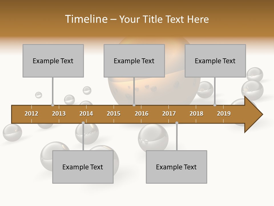 A Golden Sphere Surrounded By Bubbles On A White Background PowerPoint Template