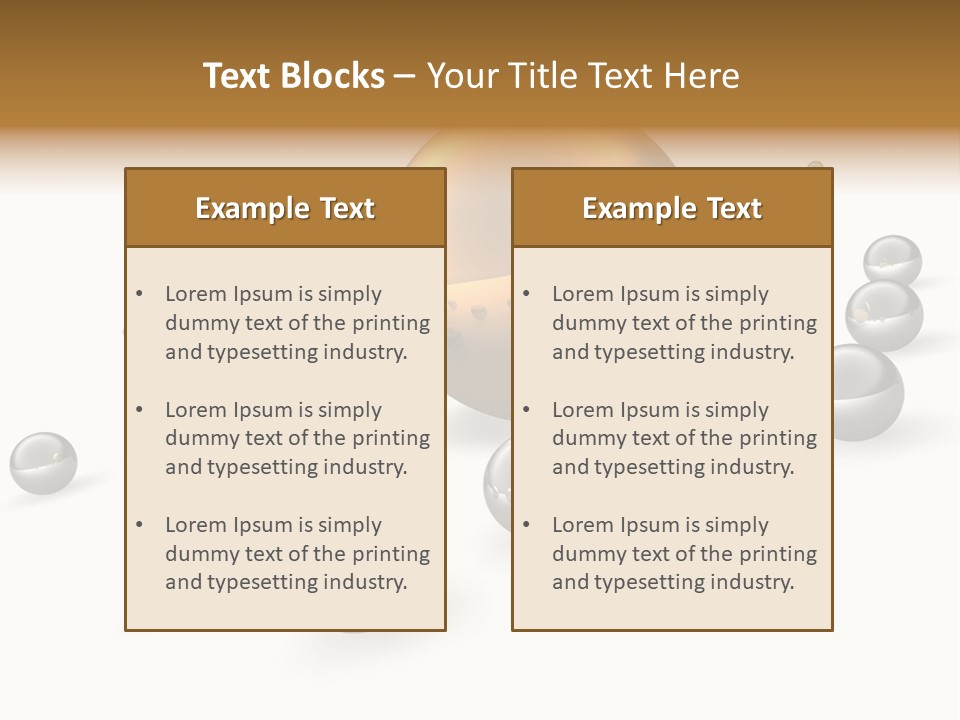 A Golden Sphere Surrounded By Bubbles On A White Background PowerPoint Template