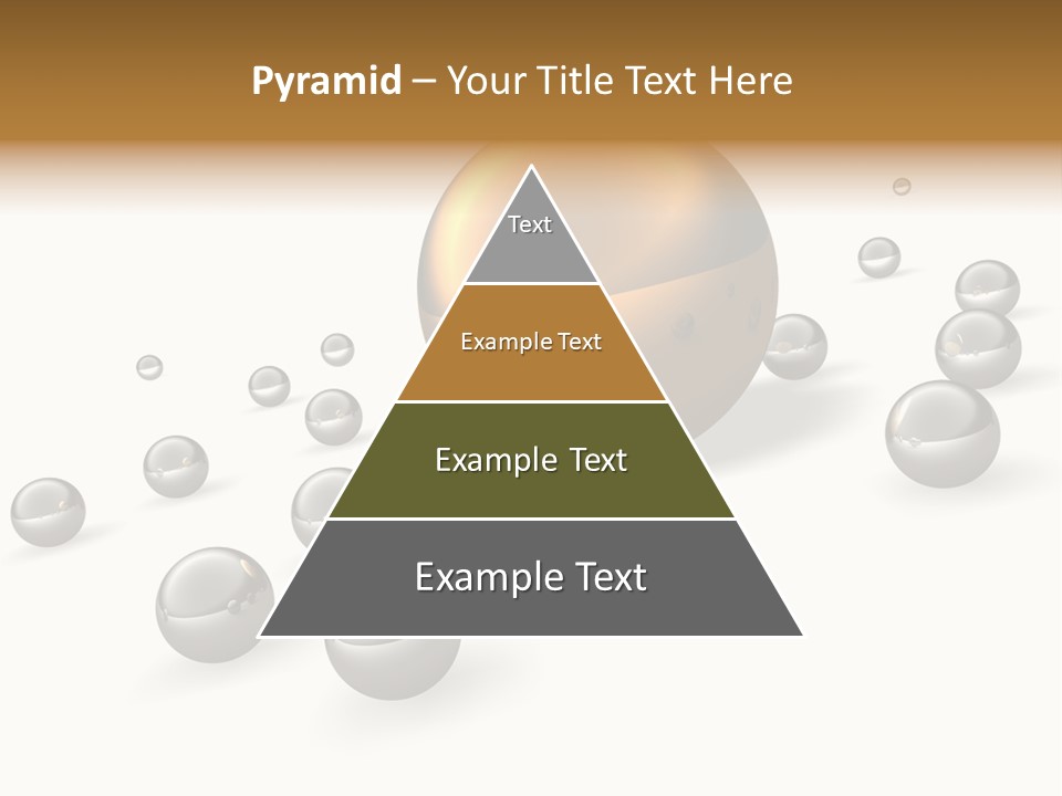 A Golden Sphere Surrounded By Bubbles On A White Background PowerPoint Template