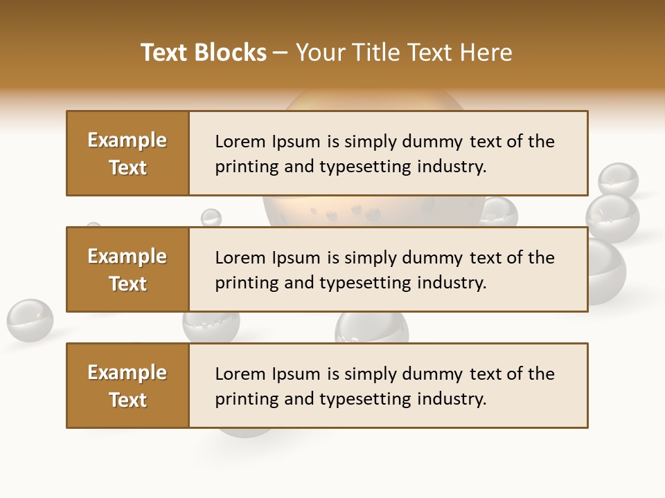 A Golden Sphere Surrounded By Bubbles On A White Background PowerPoint Template