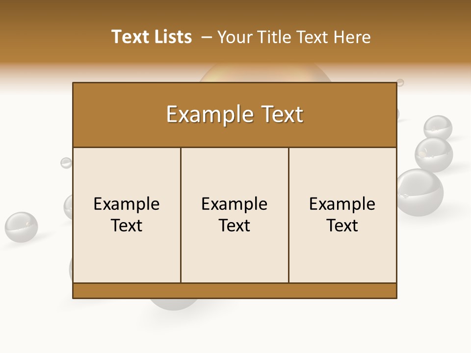 A Golden Sphere Surrounded By Bubbles On A White Background PowerPoint Template