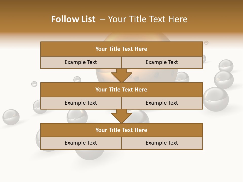 A Golden Sphere Surrounded By Bubbles On A White Background PowerPoint Template