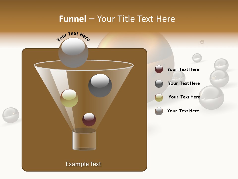 A Golden Sphere Surrounded By Bubbles On A White Background PowerPoint Template