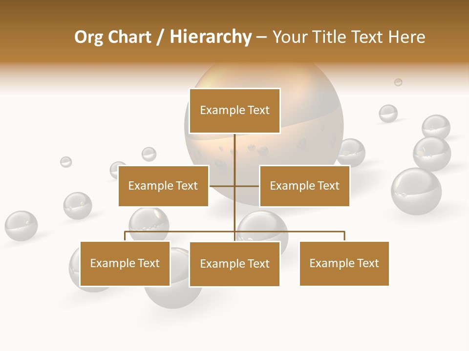 A Golden Sphere Surrounded By Bubbles On A White Background PowerPoint Template
