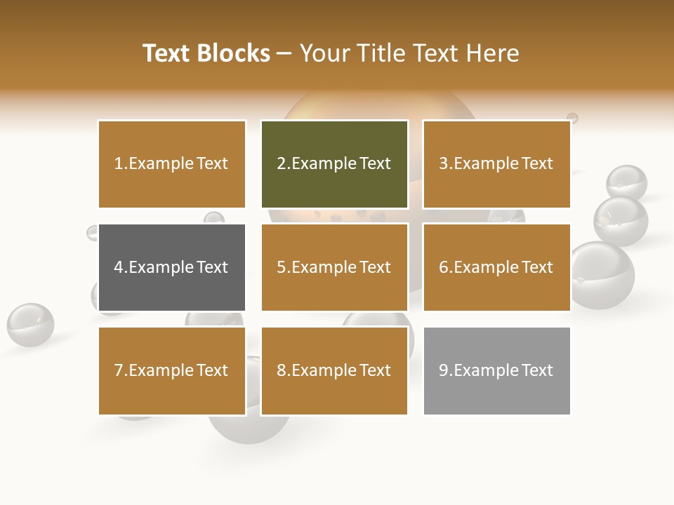 A Golden Sphere Surrounded By Bubbles On A White Background PowerPoint Template