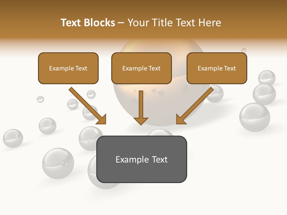 A Golden Sphere Surrounded By Bubbles On A White Background PowerPoint Template