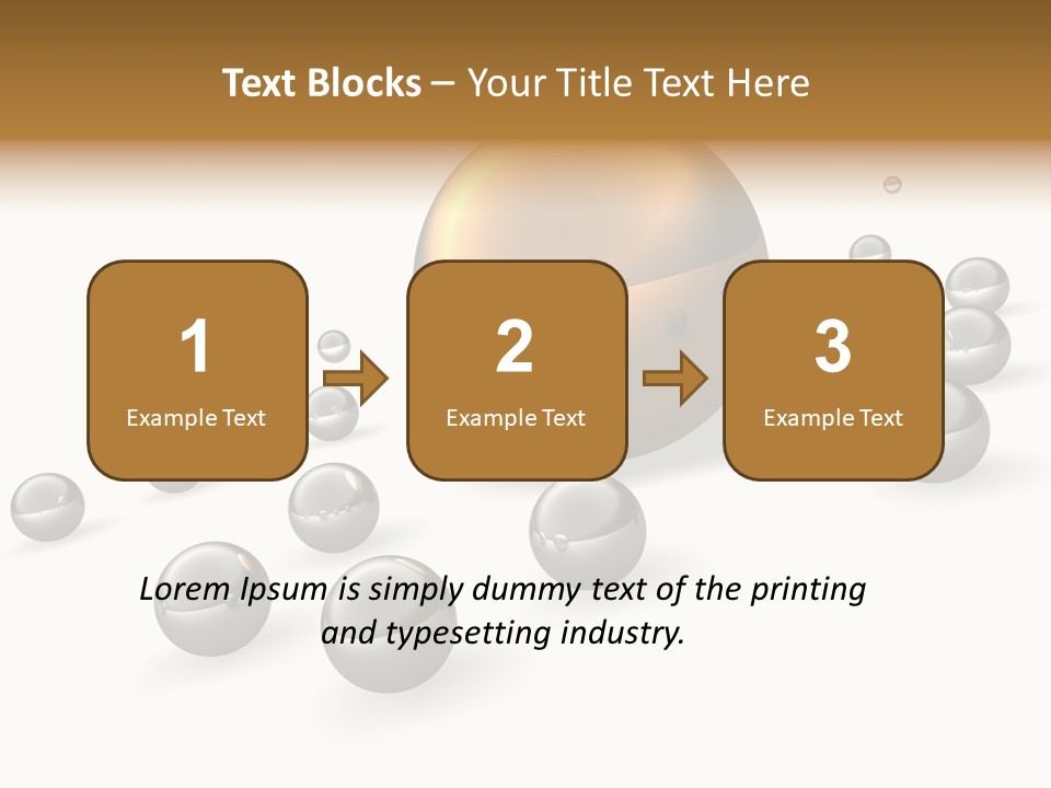 A Golden Sphere Surrounded By Bubbles On A White Background PowerPoint Template