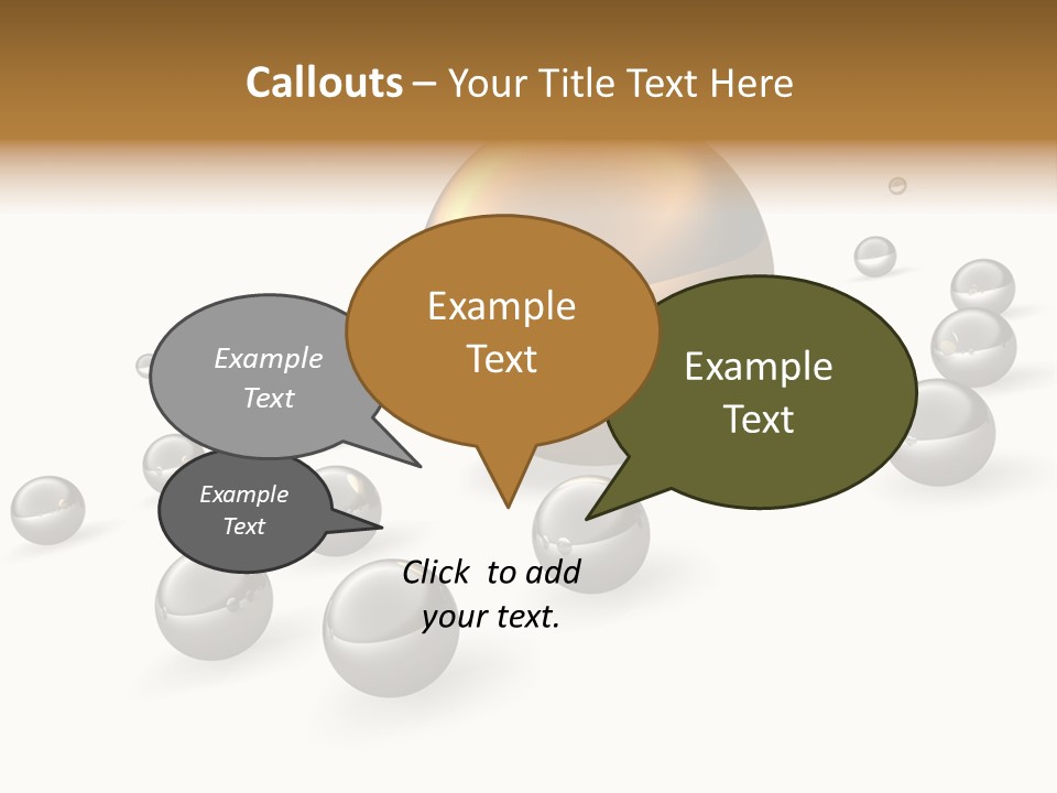 A Golden Sphere Surrounded By Bubbles On A White Background PowerPoint Template