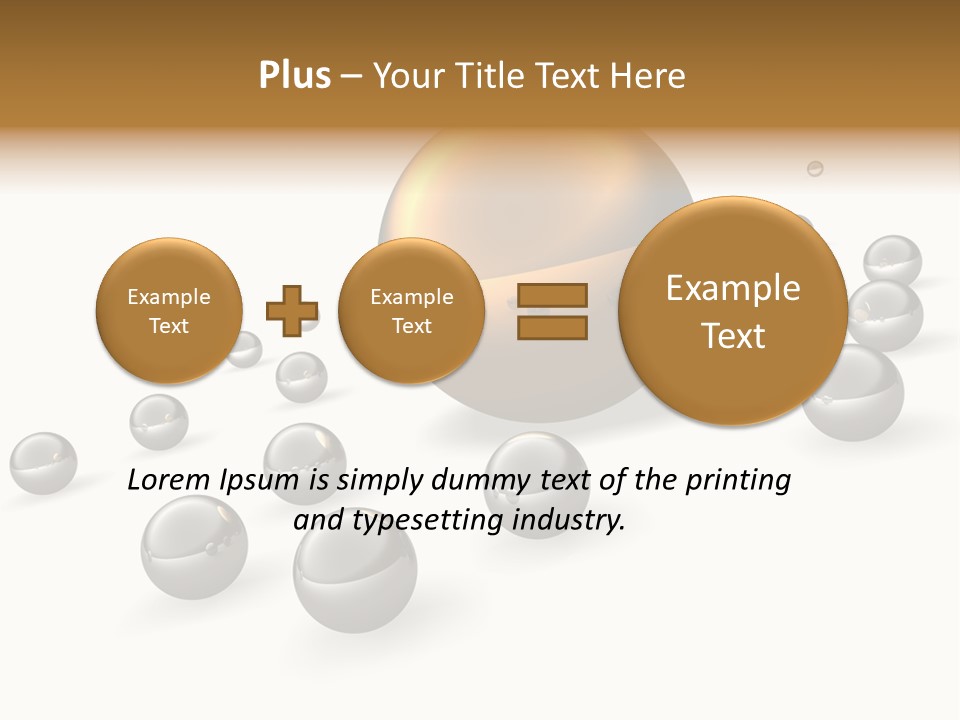 A Golden Sphere Surrounded By Bubbles On A White Background PowerPoint Template