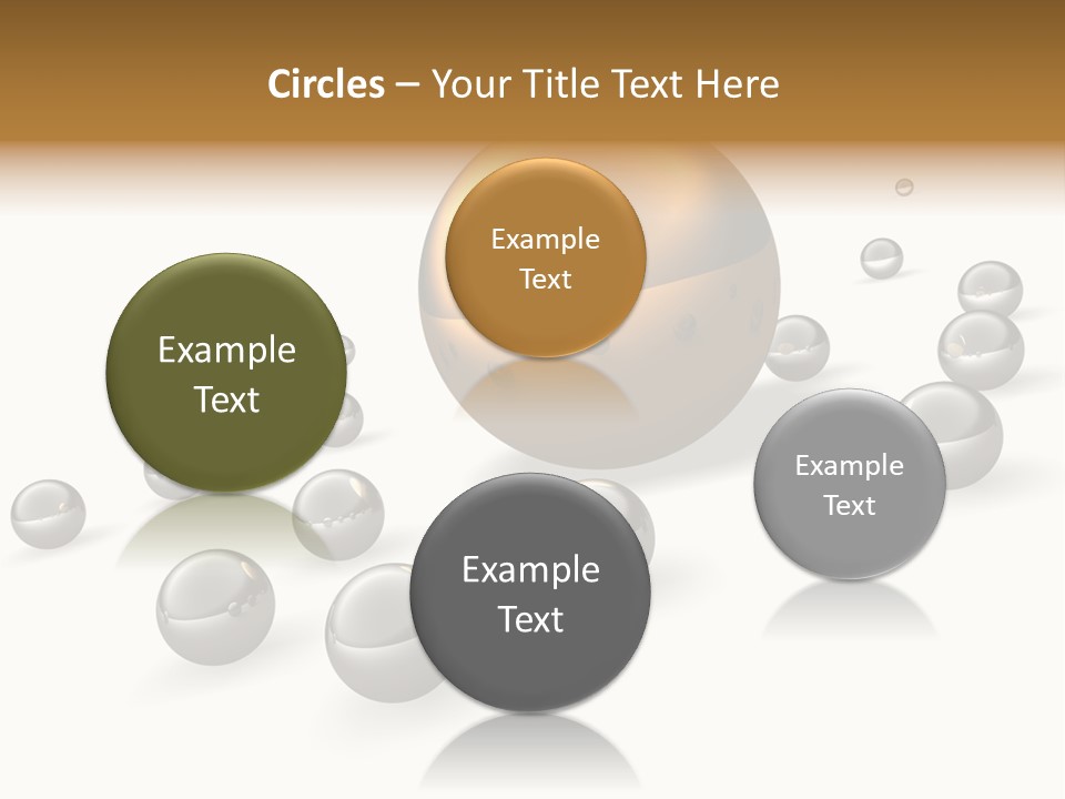 A Golden Sphere Surrounded By Bubbles On A White Background PowerPoint Template