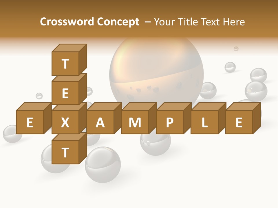 A Golden Sphere Surrounded By Bubbles On A White Background PowerPoint Template