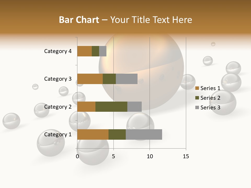 A Golden Sphere Surrounded By Bubbles On A White Background PowerPoint Template