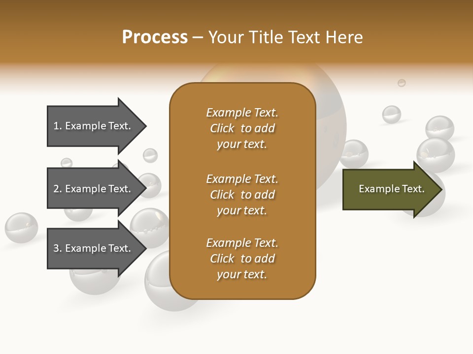 A Golden Sphere Surrounded By Bubbles On A White Background PowerPoint Template