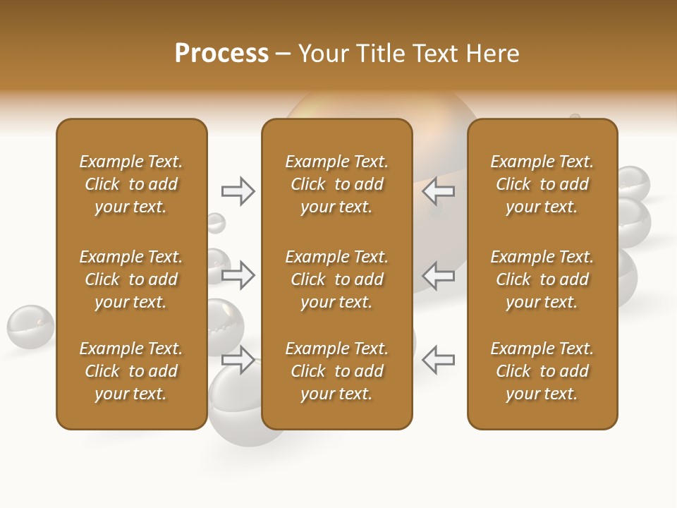 A Golden Sphere Surrounded By Bubbles On A White Background PowerPoint Template